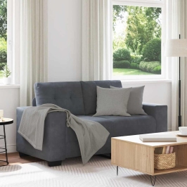 Sofá Loveseat gris oscuro 120 cm terciopelo