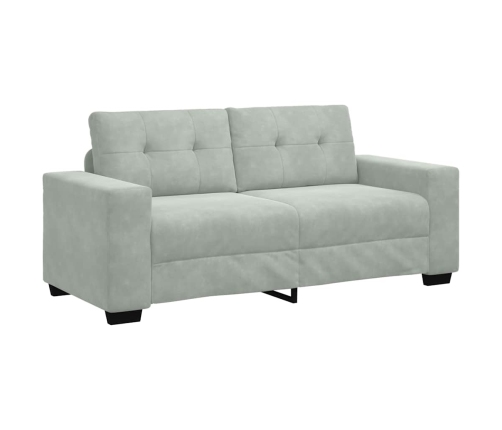 Sofá Loveseat gris claro 140 cm terciopelo