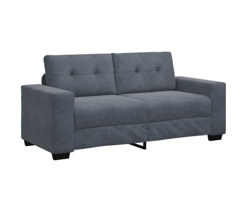 Sofá Loveseat gris oscuro 140 cm terciopelo