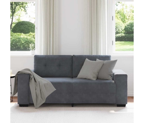 Sofá Loveseat gris oscuro 140 cm terciopelo
