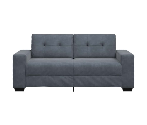 Sofá Loveseat gris oscuro 140 cm terciopelo