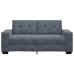 Sofá Loveseat gris oscuro 140 cm terciopelo
