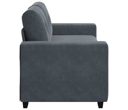 Sofá Loveseat gris oscuro 140 cm terciopelo