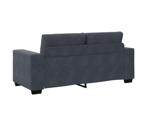 Sofá Loveseat gris oscuro 140 cm terciopelo