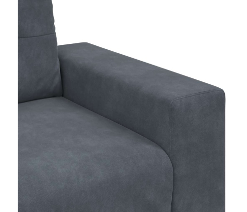 Sofá Loveseat gris oscuro 140 cm terciopelo
