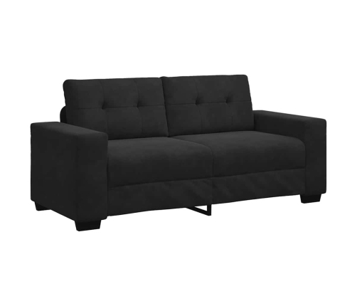 Sofá Loveseat Terciopelo Negro 140 cm