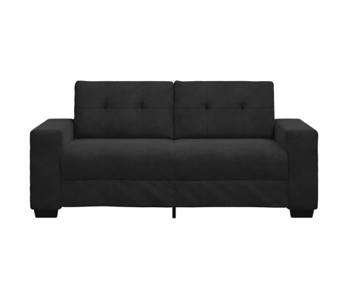 Sofá Loveseat Terciopelo Negro 140 cm