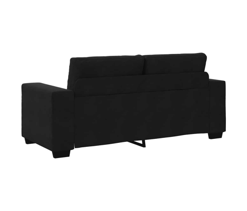 Sofá Loveseat Terciopelo Negro 140 cm