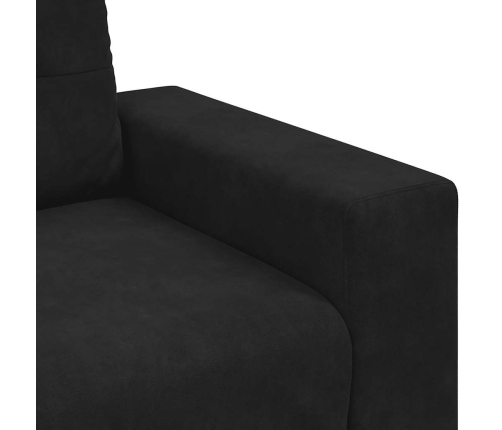 Sofá Loveseat Terciopelo Negro 140 cm