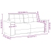 Sofá Loveseat Terciopelo Negro 140 cm