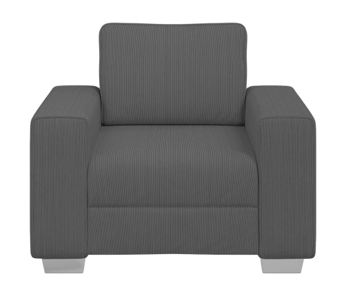 Sillón de tela de pana gris oscuro 59 cm