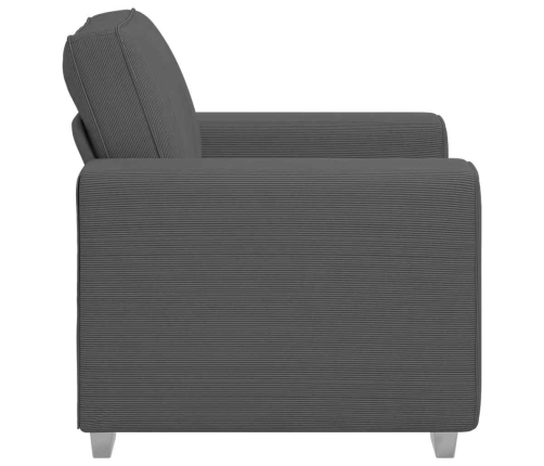 Sillón de tela de pana gris oscuro 59 cm