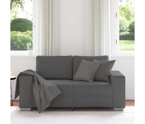 Sofá Loveseat gris oscuro 120 cm tejido de pana