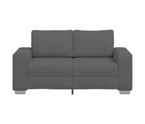 Sofá Loveseat gris oscuro 120 cm tejido de pana