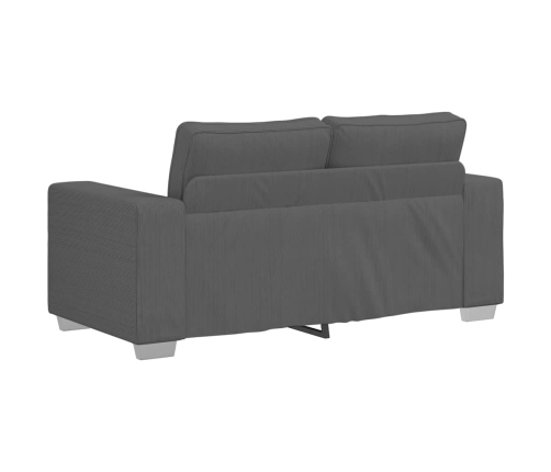 Sofá Loveseat gris oscuro 120 cm tejido de pana