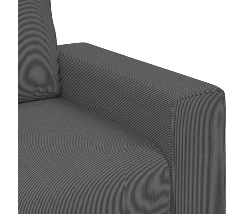 Sofá Loveseat gris oscuro 120 cm tejido de pana