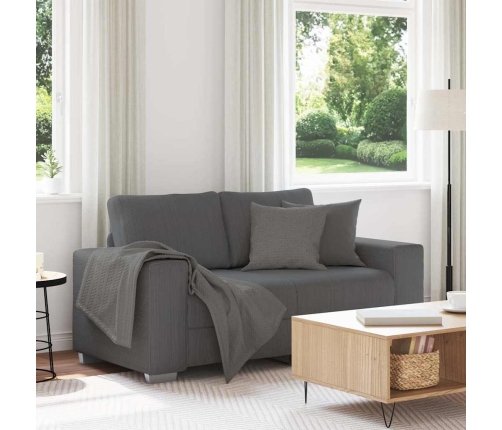 Sofá Loveseat gris oscuro 120 cm tejido de pana