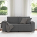 Sofá Loveseat gris oscuro 140 cm tejido de pana