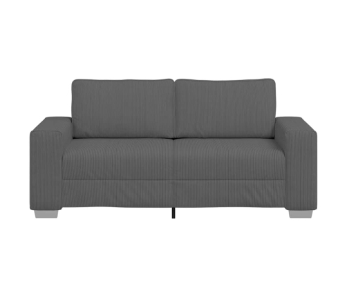 Sofá Loveseat gris oscuro 140 cm tejido de pana