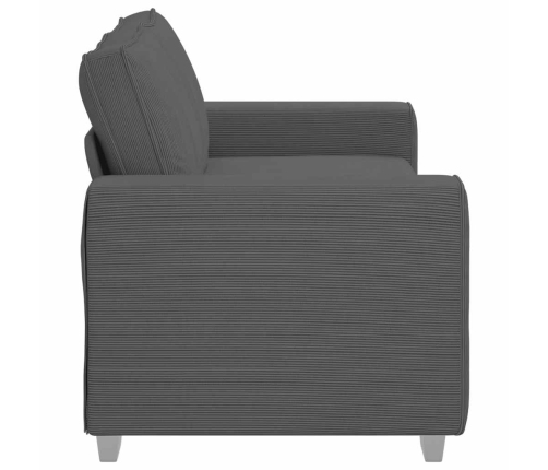 Sofá Loveseat gris oscuro 140 cm tejido de pana