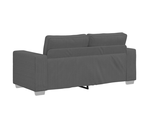 Sofá Loveseat gris oscuro 140 cm tejido de pana