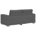 Sofá Loveseat gris oscuro 140 cm tejido de pana