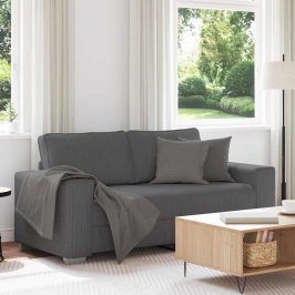 Sofá Loveseat gris oscuro 140 cm tejido de pana