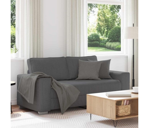 Sofá Loveseat gris oscuro 140 cm tejido de pana