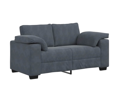 Sofá Loveseat gris oscuro 120 cm terciopelo