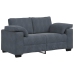 Sofá Loveseat gris oscuro 120 cm terciopelo