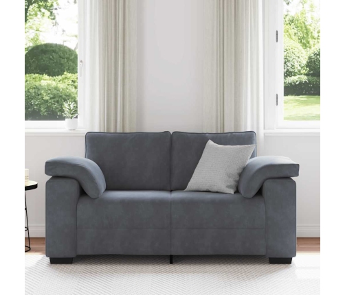 Sofá Loveseat gris oscuro 120 cm terciopelo