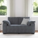 Sofá Loveseat gris oscuro 120 cm terciopelo