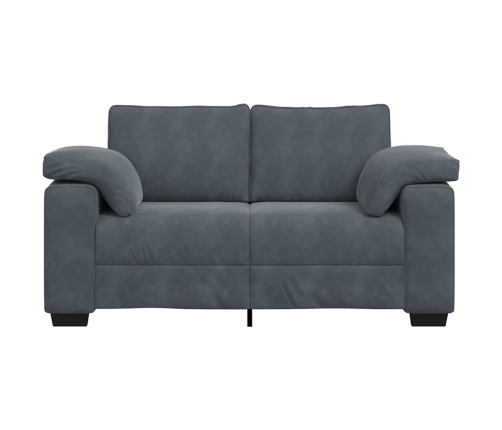 Sofá Loveseat gris oscuro 120 cm terciopelo