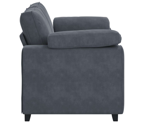 Sofá Loveseat gris oscuro 120 cm terciopelo