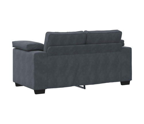 Sofá Loveseat gris oscuro 120 cm terciopelo