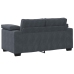 Sofá Loveseat gris oscuro 120 cm terciopelo