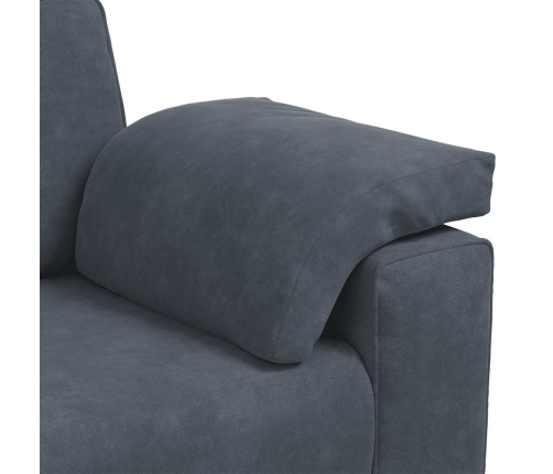 Sofá Loveseat gris oscuro 120 cm terciopelo