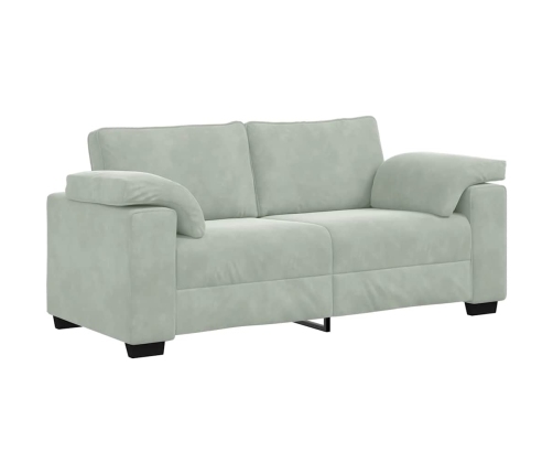 Sofá Loveseat gris claro 140 cm terciopelo