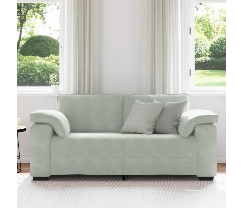 Sofá Loveseat gris claro 140 cm terciopelo