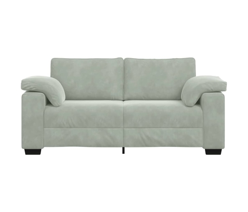 Sofá Loveseat gris claro 140 cm terciopelo