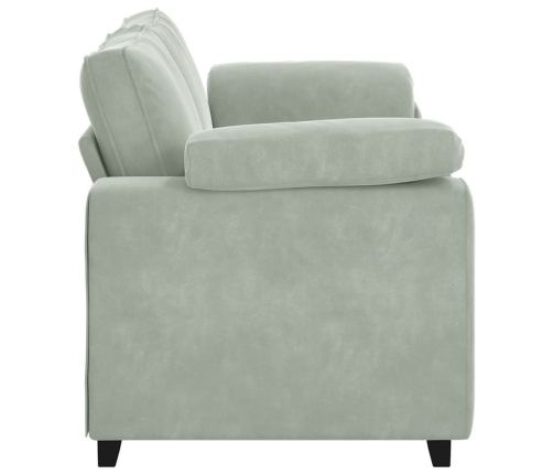 Sofá Loveseat gris claro 140 cm terciopelo