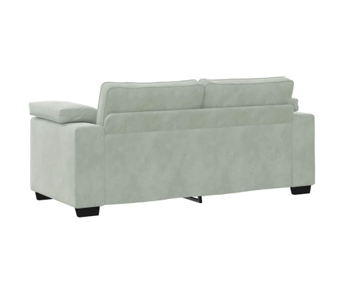 Sofá Loveseat gris claro 140 cm terciopelo