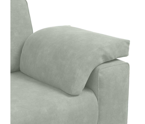 Sofá Loveseat gris claro 140 cm terciopelo