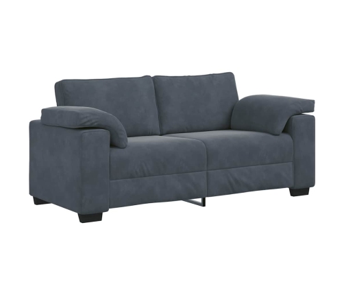 Sofá Loveseat gris oscuro 140 cm terciopelo