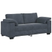 Sofá Loveseat gris oscuro 140 cm terciopelo