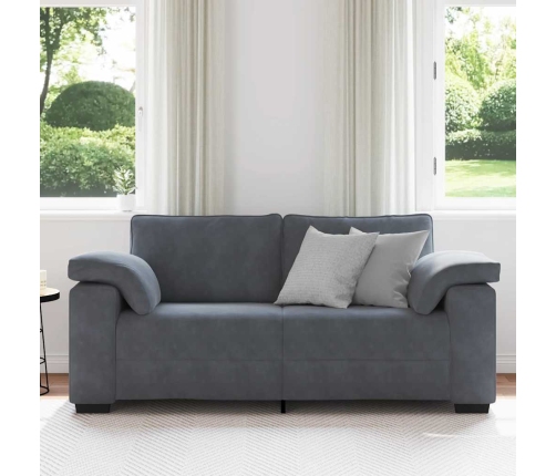 Sofá Loveseat gris oscuro 140 cm terciopelo