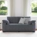 Sofá Loveseat gris oscuro 140 cm terciopelo