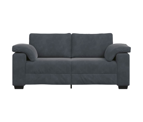 Sofá Loveseat gris oscuro 140 cm terciopelo