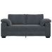 Sofá Loveseat gris oscuro 140 cm terciopelo