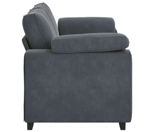 Sofá Loveseat gris oscuro 140 cm terciopelo